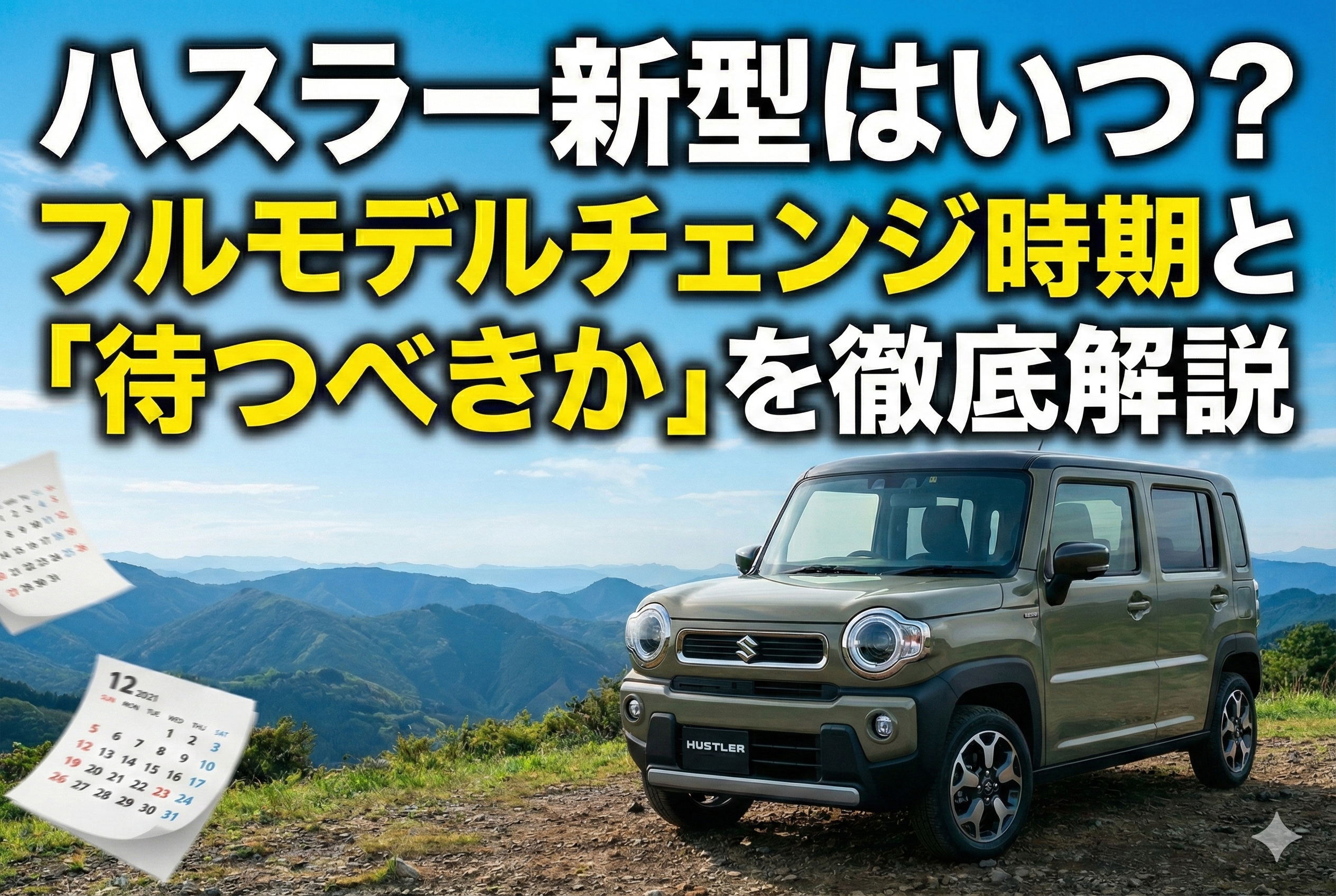 【2026年予想】ハスラー新型はいつ？フルモデルチェンジ時期と「待つべきか」を徹底解説